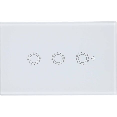 Panneau de commande tactile sans fil Wi-Fi intelligent 1/2/3 voies, conforme aux normes américaines, avec application de contrôle à distance (blanc)