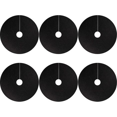 Tapis de paillage rond de 50 cm de diamètre, six anneaux pour arbres, avec perforations prédécoupées, tapis de compostage non tissé, idéal pour l'aménagement paysager - AquaForge (1/5)