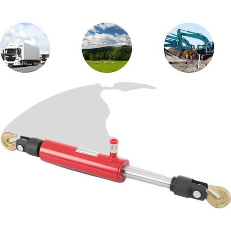 Cylindre de traction hydraulique, capacité de 10 tonnes, course de 5 pouces, construction en acier, compatible avec les systèmes hydrauliques, accessoires de crochet (1/5)