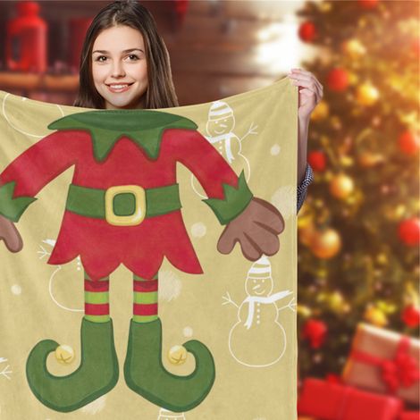 Couverture de Noël à imprimé amusant, décorative pour les fêtes, idéale pour la sieste, le canapé ou le bureau, 80 x 100 cm / 31,5 x 39,4 pouces (1/4)