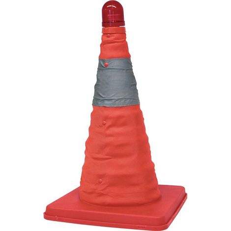 Cono de tráfico H.390mm abatible con funda de nailon G.0.51 kg. 25x25cm