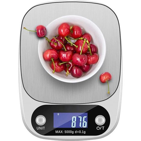 Home Kitchen Digital Scale Multifunction Food Scale, 5 kg, Stainless Steel (Batteries Included) (1/5)