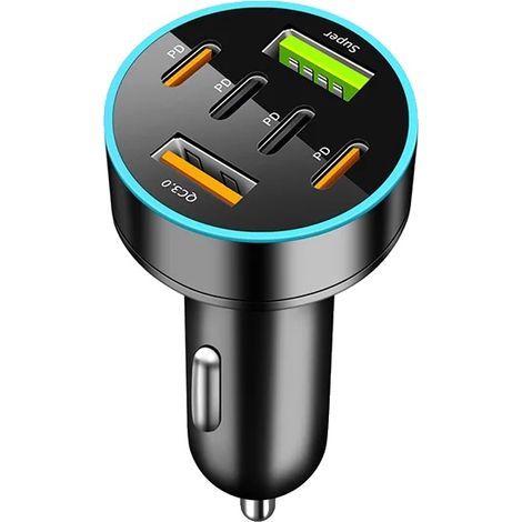 Adattatore per caricatore accendisigari, caricatore USB multiporta, tecnologia di ricarica rapida, 116 (1/2)