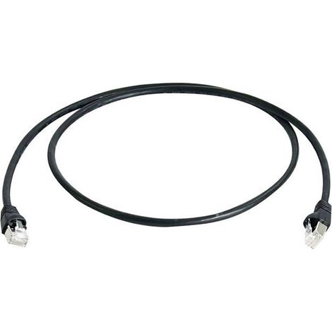 Câble de raccordement réseau informatique RJ45 Telegärtner 100009134 CAT 6a S/FTP noir ignifuge 15.00 m S379801 (1/2)