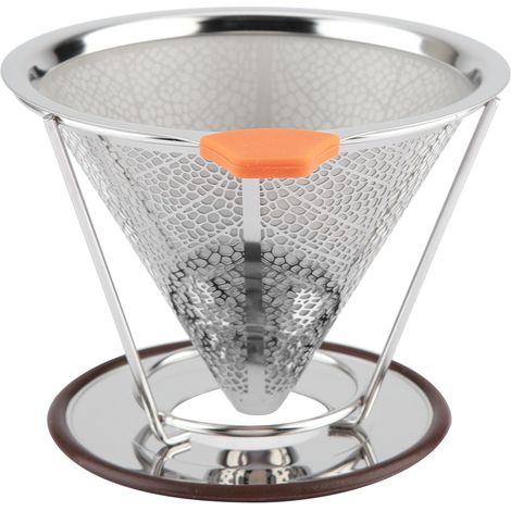 Filtre à café à infusion lente réutilisable pour cafetière individuelle (support 125 mm)