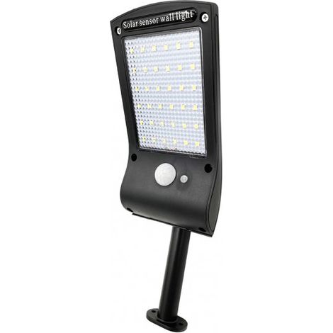 FABRILAMP 166664009 Lampada da Parete Solare 6500k Kira Nera 400 Lm Ip65 5x8x24 Cm Sensore Movimento E Crepuscolo