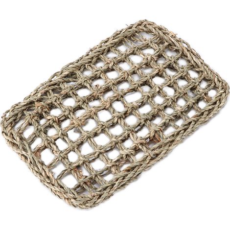 Tapis d'activité tissé en jonc de mer, protecteur et jouet à mâcher pour lapins, chinchillas et hamsters (1/5)