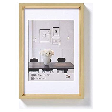 walther design oro 15 x 20 cm con passe-partout, cornice in plastica Steel Style ES520G (1/4)