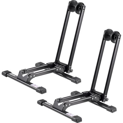 VEVOR Support a Velo Lot de 2, Porte-velos Pliable, Compatible avec VTT et Velos 508-736,6 mm, Support de Rangement de Bicyclette Acier au Carbone, Range Velo Sol pour Espace Reduit, Entree, Garage (1/5)