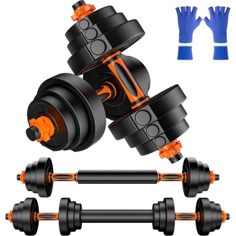 Verstellbares Hantelset, 20 kg, 2-in-1-Hantel und Langhantel (1/5)