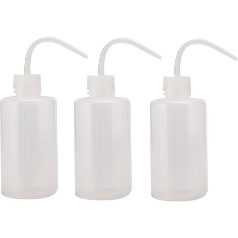 3 Bouteilles Nettoyantes Courbées de 250ml pour Tatouage, Plastique Pressable, Arrosoir Vert Algue (1/5)