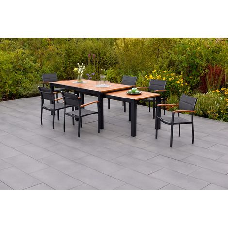 Paxos Set 7tlg 6 Sessel Flex Tisch 180(300)x100cm