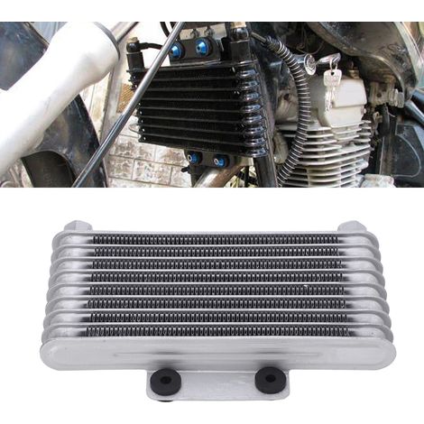 Refroidisseur d'huile moto en aluminium argenté à 8 rangées M101,25 (125 ml) pour Honda GY6 125CC-250CC Motocross ATV (1/5)