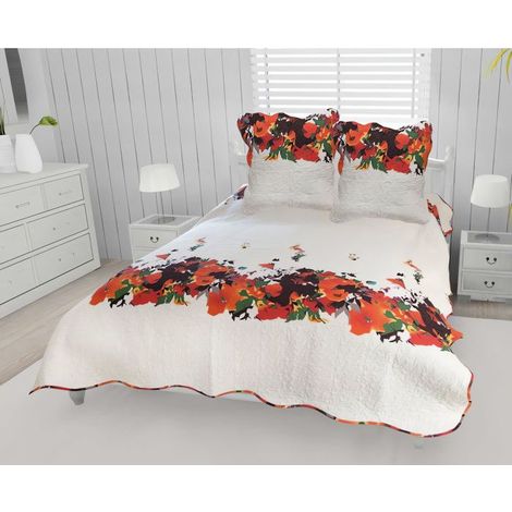 Filiyano – oreiller multicolores – Couvre-lit en coton Boutis 220x240 cm AMELIE avec 2 taies d'oreiller multicolores (1/4)