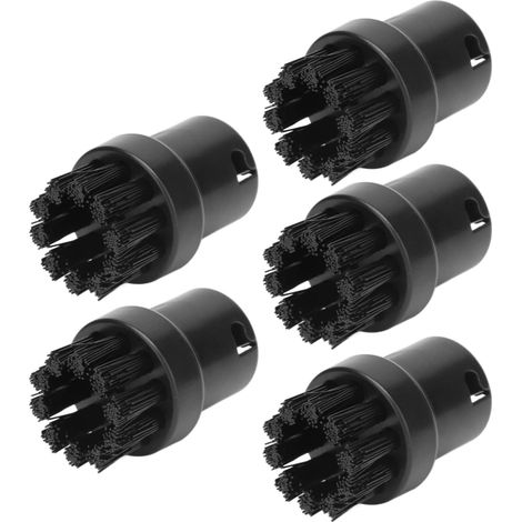 5-teiliges Dampfreiniger-Reinigungsbürsten-Set, ABS-Dampfmopp-Bürstenkopf, Ersatz-Dampfreinigungsbürste für Kärcher SC1, SC2, SC3, SC4, SC5, Schwarz (1/5)