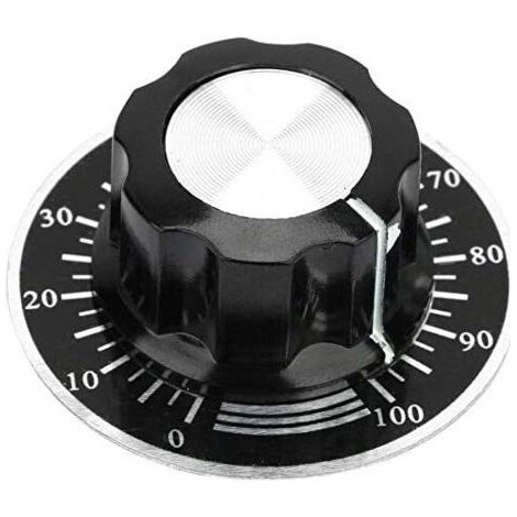 BUNTHAUS Stück Potentiometerknopf 6 mm/27 mm Potentiometer Rändelknöpfe Lautstärkeregler Drehkappe mit digitaler Skala MF-A03 (1/5)