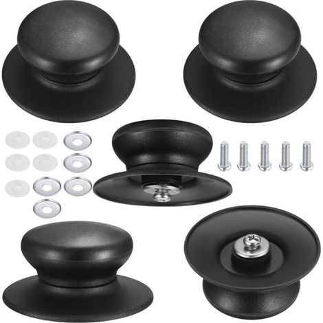 Set of 5 universal pot lid knobs, cookware knobs, heat-resistant lid knobs for pot lids, lifting handle, set of parts (1/4)