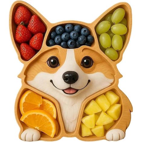 Dog charcuterie planche mignon dog face fromage et viande plateau de service, en bois decorative planche à découper (1/5)