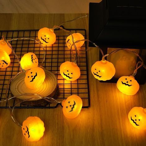3M Decoration Halloween Guirlande Lumineuse, 20 LED Guirlande Lumineuse Citrouille à Pile, 2 Modes, Décoration D'Halloween pour Intérieur, Extérieur, Jardin, Maison, Fête, Bar (1/5)