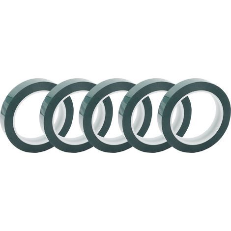 Vendu par paquets de 5, couche adhésive de 0,05 mm d'épaisseur, surface de 20 mm de large, longueur totale de 66 m, ruban Mylar, ruban isolant PET résistant à la chaleur, vert. (1/5)