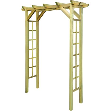Les Tendances – Arche de jardin en bois imprégné 150 x 50 x 200 cm – Résistante à la pourriture – Assemblage facile – Pour rosiers et plantes grimpantes (1/3)