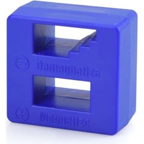 Magnetisierer/Entmagnetisierer – 1 Stück – Stahl und blauer Kunststoff – Magnet für Schrauben und Werkzeuge – Heimwerkerbedarf und präzise Reparaturen – 50 x 50 x 30 mm (1/4)