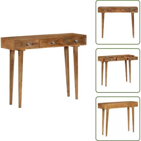 The Living Store Konsolentisch Mangoholz Massiv 102 x 30 x 79 cm - Mangoholz Tisch (1/5)
