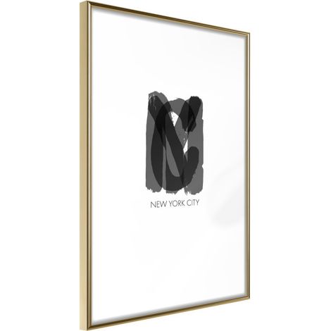 Affiche Murale Encadrée "NYC" 21 x 30 cm Or