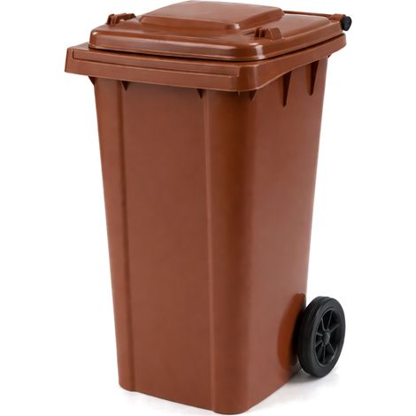 Oypla 240L Brown Wheelie Bin for Household Outdoor Garden Waste (1/5)