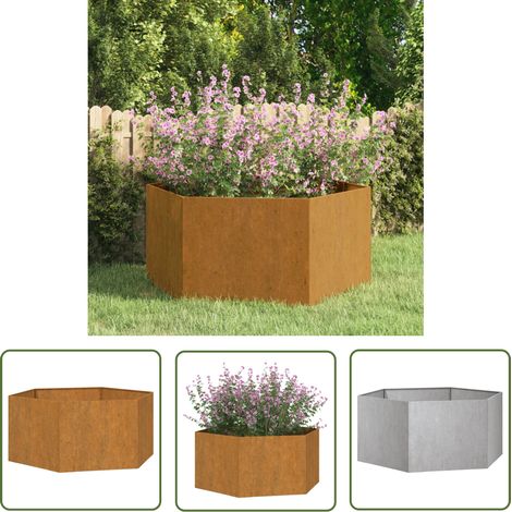 The Living Store Jardinière Rouillé 90x90x45 cm Acier corten - Jardin - Balcon - Patio - Jardinière - Acier Corten (1/5)