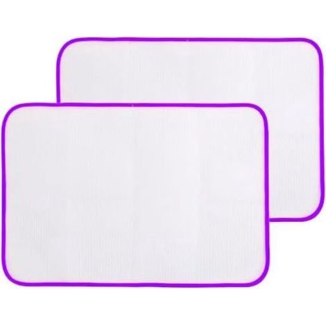 Lot de 2 toiles de protection pour repassage dimensions 60 x 40 cm en polyester résistantes à la chaleur pour protéger les vêtements et faciliter le repassage couleur violette (1/5)