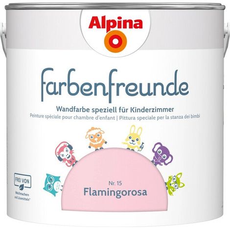 [NEUWERTIG] B-Ware Alpina Farbenfreunde Wandfarbe Dispersionsfarbe Flamingorosa seidenmatt 2,5 L (1/2)