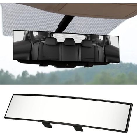 Rétroviseur de voiture, rétroviseur, accessoires de voiture rétroviseur panoramique à clipser, rétroviseur grand angle de 12 pouces, rétroviseur de voiture haute définition (1/4)