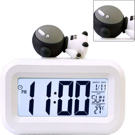 Réveil électronique mignon dessin animé écran LED horloge bureau alarme date heure calendrier température astronaute (1/5)