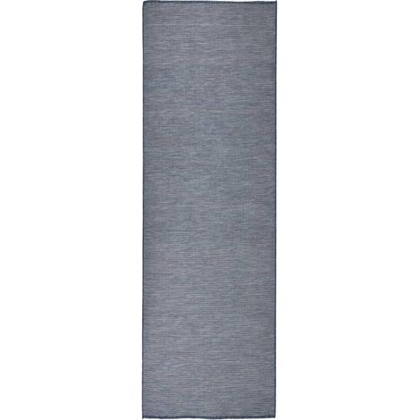 Tapis à tissage plat d'extérieur 80x250 Bleu (1/5)