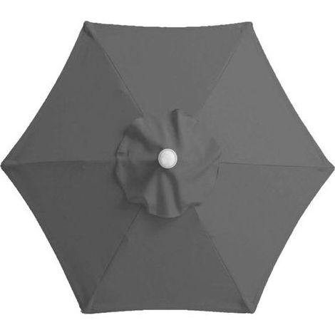 Parasol déporté hexagonal 2,7 m – Toile imperméable UV50+ et armature acier à 6 baleines – Rotation 360° (1/4)