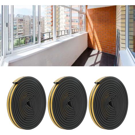 3 jeux d'outils de calfeutrage pour joints d'étanchéité de 963000 mm pour fenêtres et portes et bandes auto-adhésives inférieures (noires) (1/5)