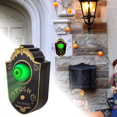 Sonnette d'halloween,Creepy Creative Unique Halloween Doorbell,Décoration de Sonnette d'halloween,Sonnette hantée animée avec Sons effrayants pour la décoration de maison hantée d'Halloween (1/5)