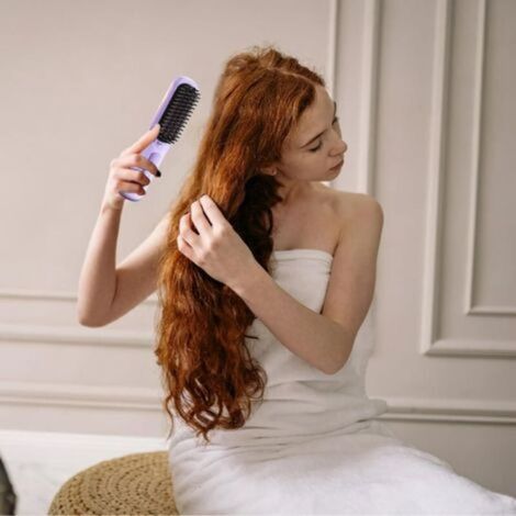 Brosse soufflante chauffante pour cheveux courts – Écran LED – Rechargeable USB – Anti-brûlure (1/4)