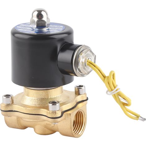 Électrovanne en laiton G1/2 pouce, pression d'eau, normalement fermée, action directe, 2W-160-15AC110V (1/5)