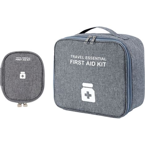 Sac De Premiers Secours Vide - Sac Médical Organisateur Portable Pour Voyage Voiture Maison - Grand Et Petit Lot De 2 (1/5)