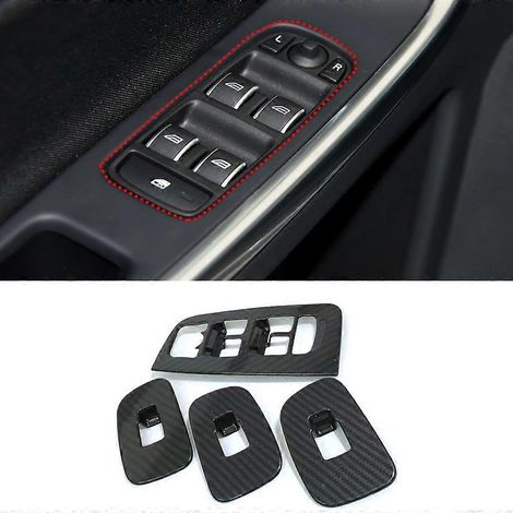 Accessoires auto pour Volvo XC60 2022-2025 Panneau de garniture de commande de vitre de porte Cadre d'interrupteur de lève-vitre en verre 4 pièces ( ) (1/5)