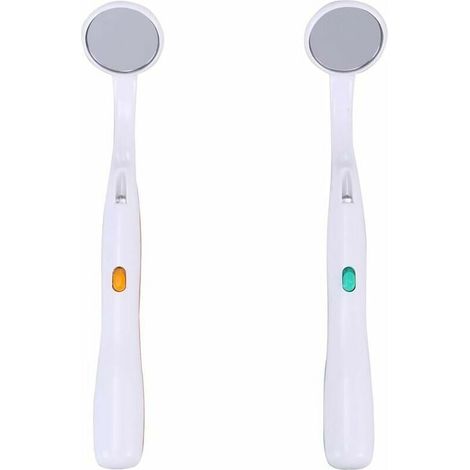 Miroir Dentaire - Éclairage LED Intégré - Pour Examen Buccal et Contrôle Oral - Diamètre 24 mm - 2 Pièces
