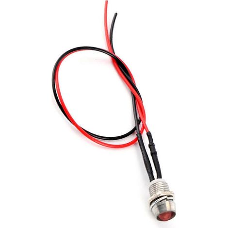 Stück 12V 8mm LED-Panel-Kontrollleuchte für Armaturenbrett, rot, Auto, Transporter