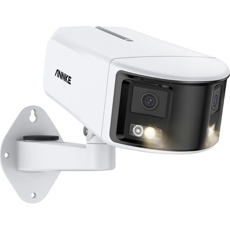 Caméra de surveillance PoE, résolution 8MP, objectif 2,8 mm, configuration à double objectif, câblée IP/réseau, utilisation en extérieur (1/5)