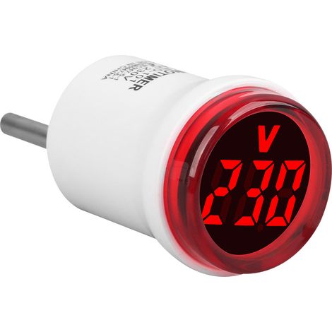 Voltmètre AC domestique à affichage numérique, type fiche ronde européenne, avec voyant indicateur, mesure précise,rouge