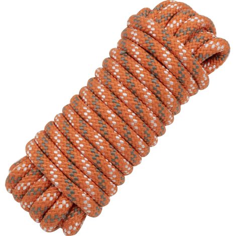Chapuis - Corda in polipropilene/poliammide intrecciata - Resistenza alla rottura indicativa 1000 kg - Diametro 10 mm - Lunghezza 7,5 m - Tempo libero e giardinaggio - Arancione