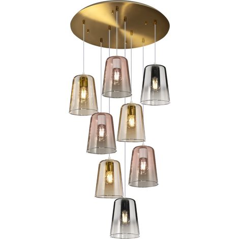 Lampadario classico top light shaded 1164os s8 t mc vetro lampada soffitto