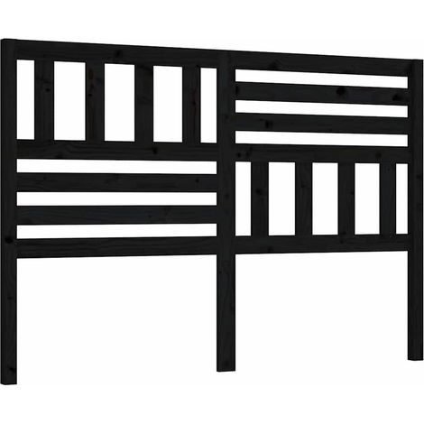 Maison Exclusive - Tête de lit Noir 126x4x100 cm Bois massif de pin (1/5)