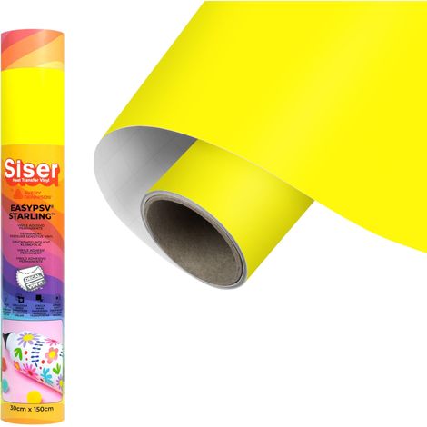 Film adhésif permanent Jaune Canari 150 x 30 cm, Pour personnaliser des objets et des surfaces rigides, Compatible avec traceur de découpe, Lavable au lave-vaisselle (1/5)